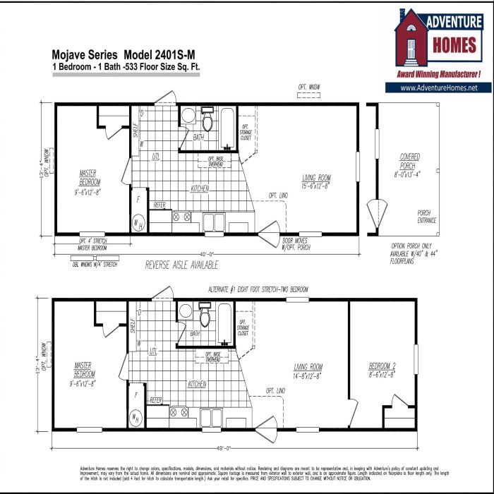 Mojave Series Floor Plan Model 2401S-M Mojave Series Floor Plan Model 2401S-M