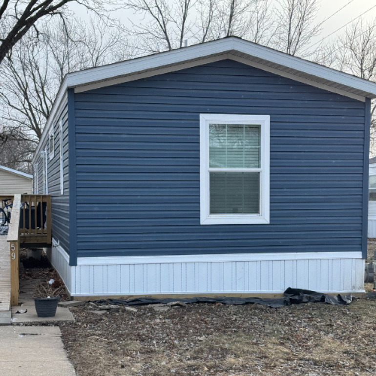 Blue Mobile Home