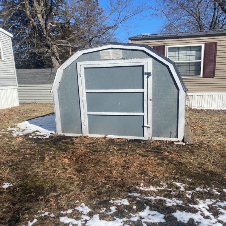 Here is a shed meant for storing your yard equipment.