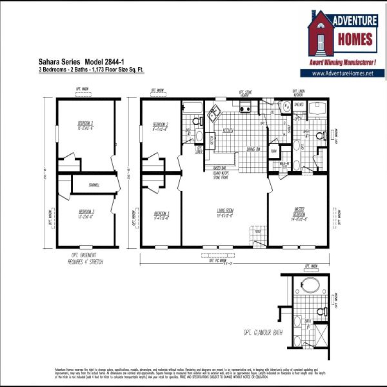 Sahara Modular Series Floor Plan Model 2844-1